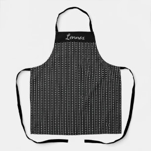 Delantal Apron de nombre personalizado en blanco y negro