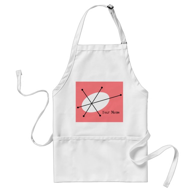 Delantal Apron de nombre rosado Dazzle (Frente)