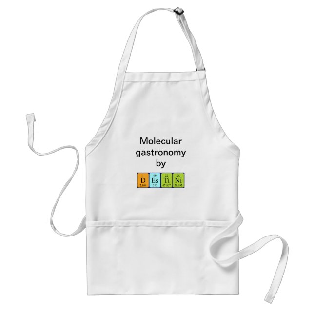 Delantal Apron de nombres de tabla periódica de Destini (Frente)