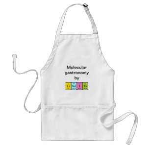 Delantal Apron de nombres de tabla periódica de Lindita