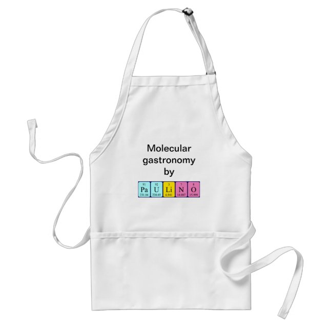 Delantal Apron de nombres de tabla periódica de Paulino (Frente)