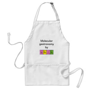 Delantal Apron de nombres de tabla periódica de Serafin