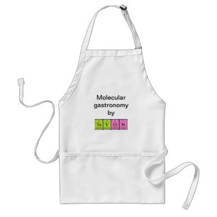 Delantal Apron de nombres de tabla periódica de Tavon