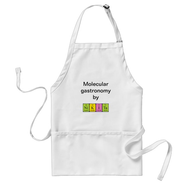 Delantal Apron de nombres de tabla periódica Nikita (Frente)