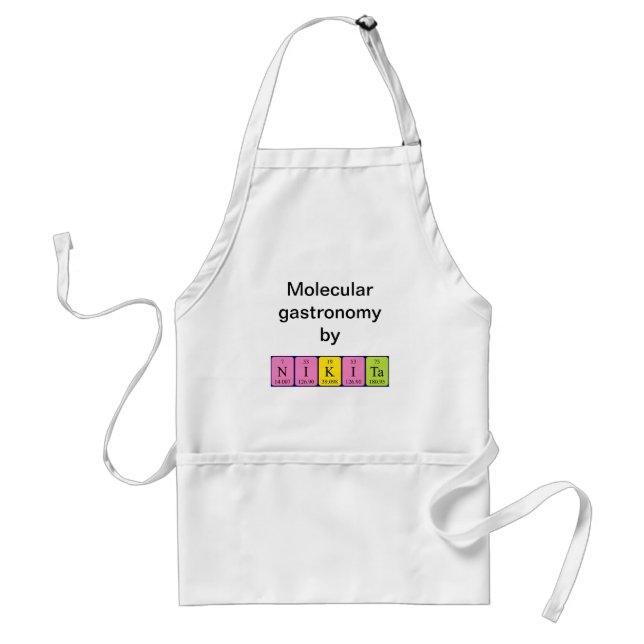 Delantal Apron de nombres de tabla periódica Nikita (Frente)