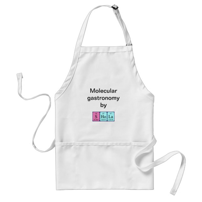 Delantal Apron de nombres de tabla periódica Shola (Frente)