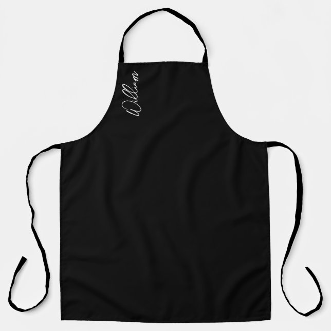 Delantal Apron de nombres personalizados de guión moderno (Anverso)
