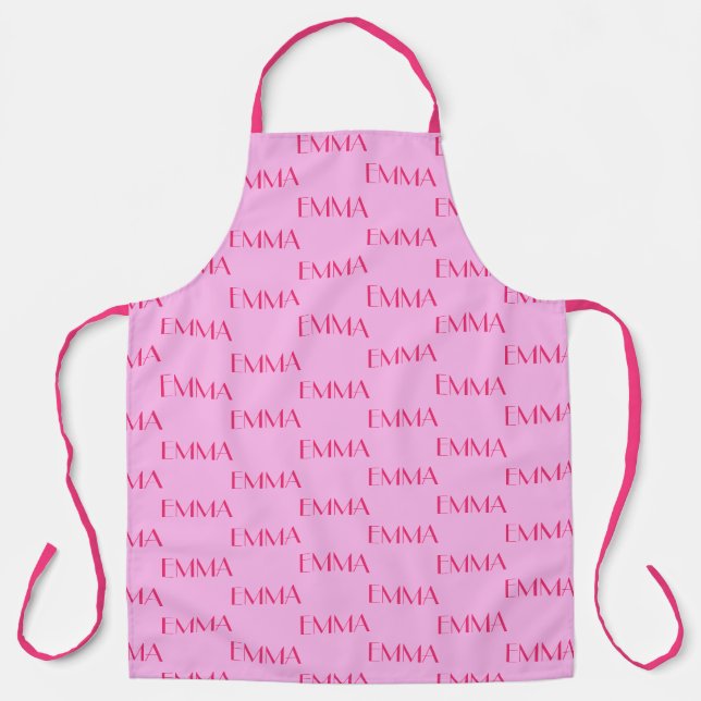 Delantal Apron de nuevos monogramas rosados (Anverso)