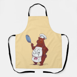 Delantal Apron de oso de chef adorable, perfecto para cocin
