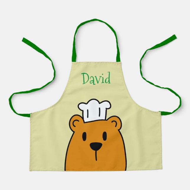 Delantal Apron De Oso De Teddy Personalizado Para Niños (Anverso)