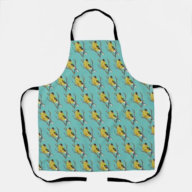 Delantal Apron de pájaro Goldfinch, Apron medio (Anverso)