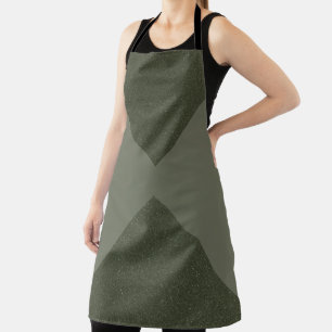 Delantal Apron de panel dividido verde moderno Moss