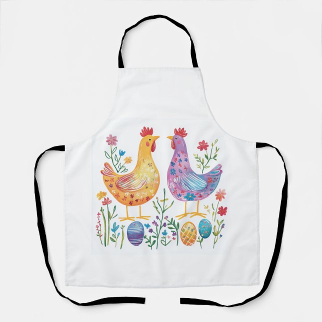 Delantal Apron de Pascua de Pollo y Huevo (Anverso)