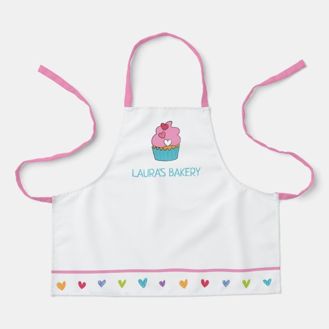 Delantal Apron de pasteles personalizados para chicas (Anverso)