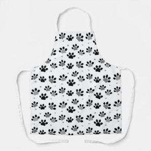 Delantal Apron de patrón de cuadros de animales grises neg