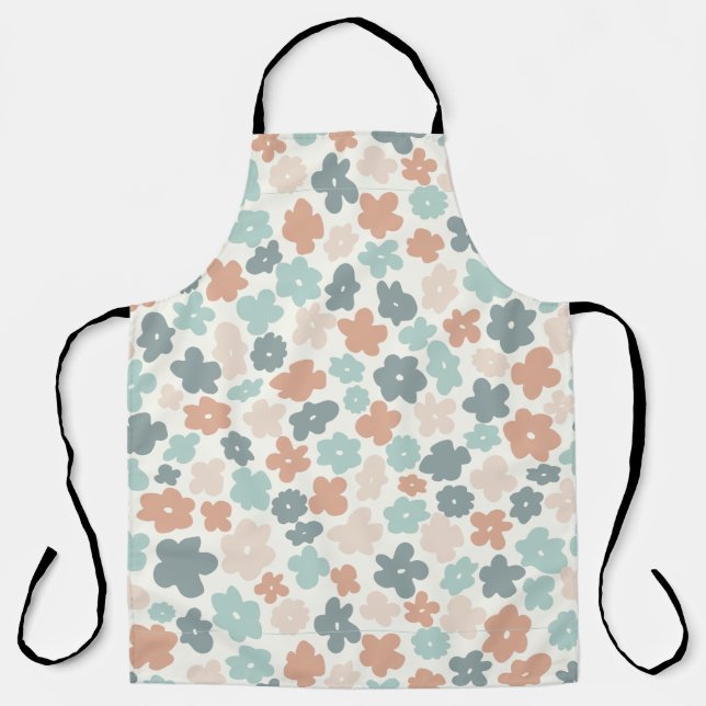 Delantal Apron de patrón de flores para ella (Anverso)