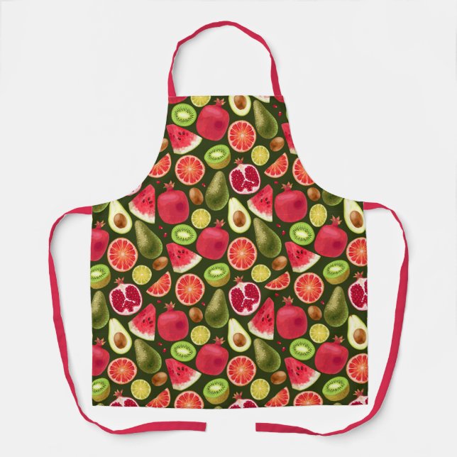 Delantal Apron de patrón de fruta exótico (Anverso)
