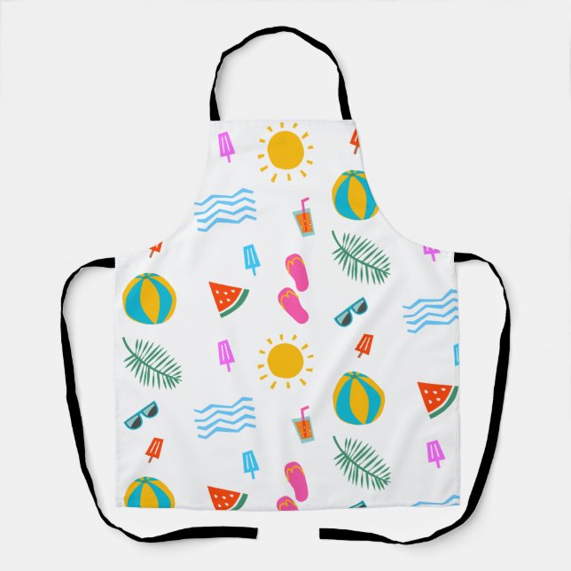 Delantal Aprón de patrón de playa de verano (Anverso)