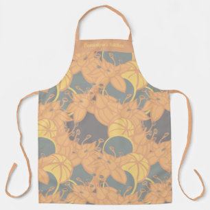 Delantal Aprón de patrón de trama y flor moderno personaliz