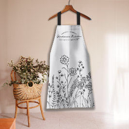 Delantal Aprón de patrón floral de Bonito de nombre de guió