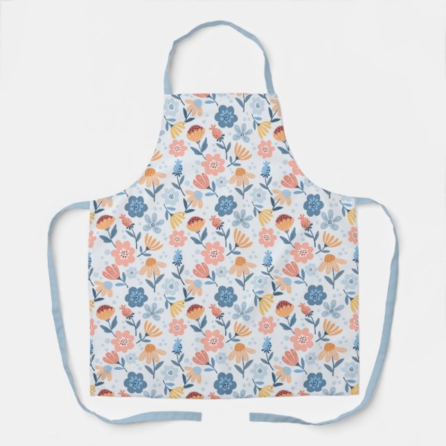 Delantal Aprón de patrón floral lúdico (Anverso)