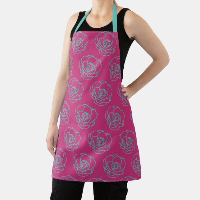 Delantal Apron de patrón Rosa floral (in situ)