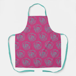 Delantal Apron de patrón Rosa floral