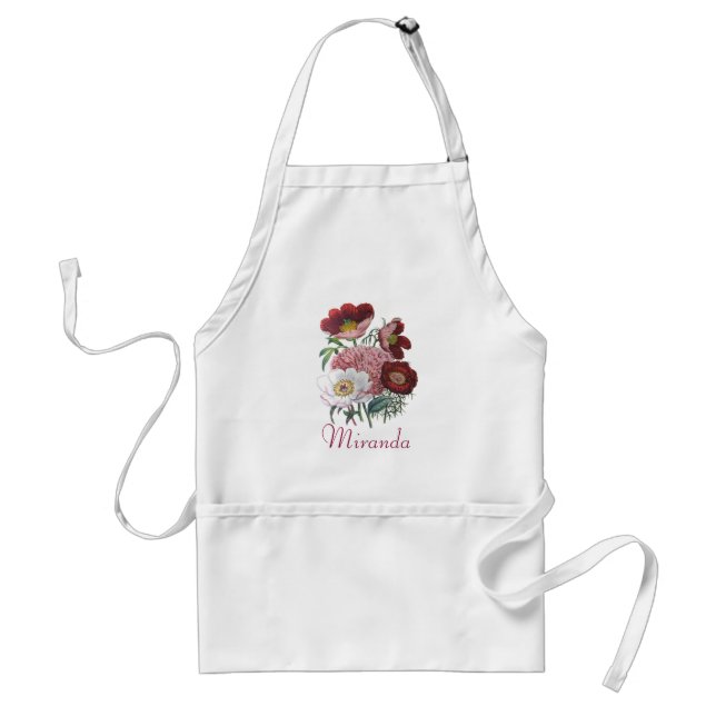 Delantal Apron de Peonies Personalizados (Frente)