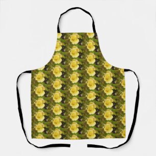 Delantal Apron de pequeños rosebudos amarillos