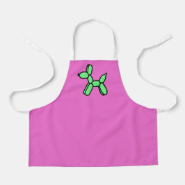 Delantal Apron de perro con globo rosa y verde