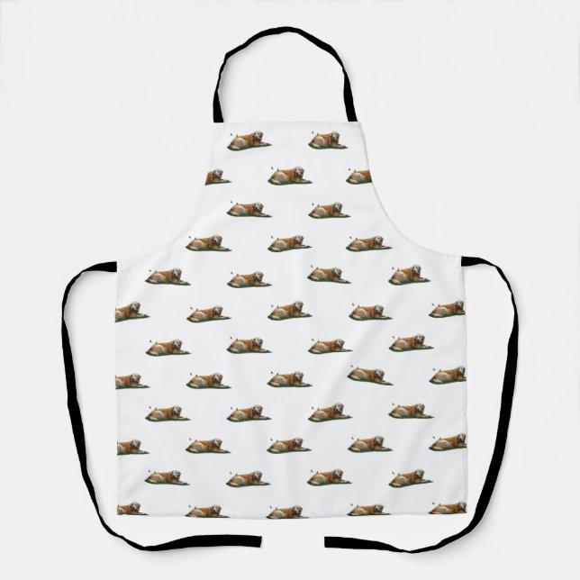 Delantal Apron de perro de raza mixta de labrador amarillo (Anverso)