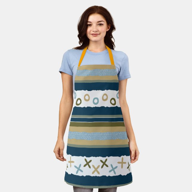 Delantal Aprón de Personalizable de Besos y Abrazos Índigo (Gastado)