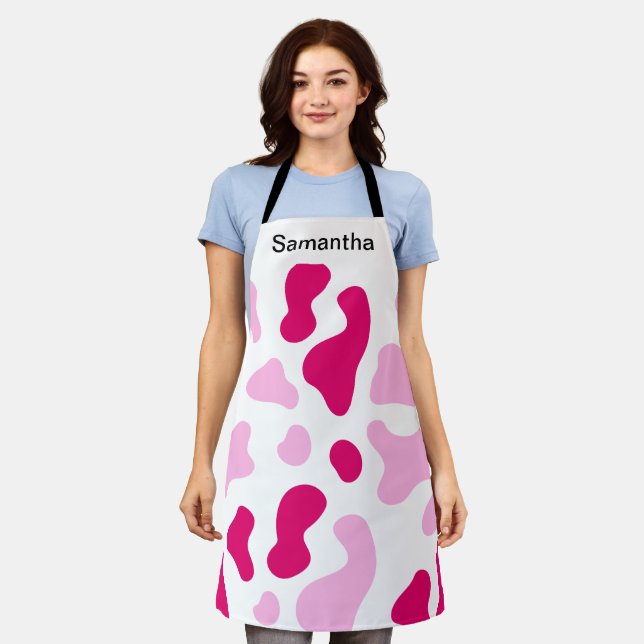 Delantal Apron de Personalizado rosado de vaca de impresión (Gastado)