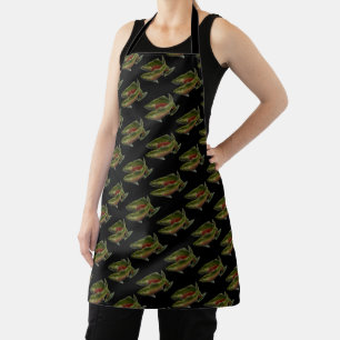 Delantal Apron de pesca Coho Salmon Fish Art Apron & Gifts