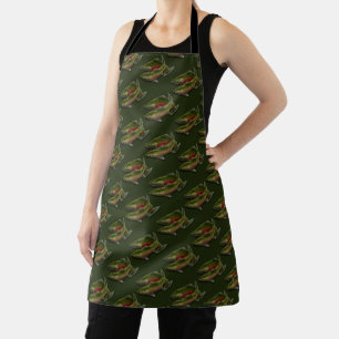 Delantal Apron de pesca Coho Salmon Fish Art Apron & Gifts