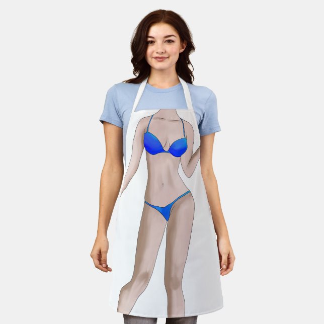 Delantal Aprón de pintura de aceite de Chica bikini (Gastado)