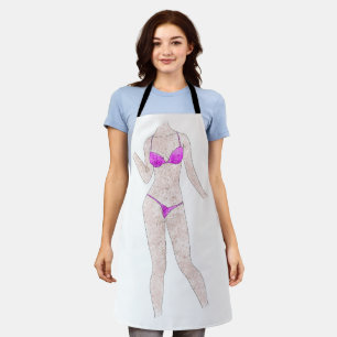 Delantal Apron de pintura de Chica de bikini descarado