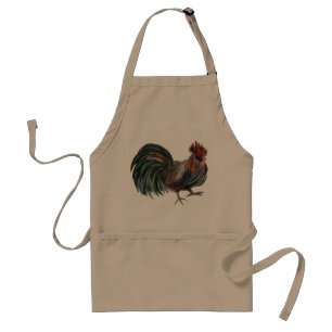 Delantal Apron de pintura de gallo verde rojo