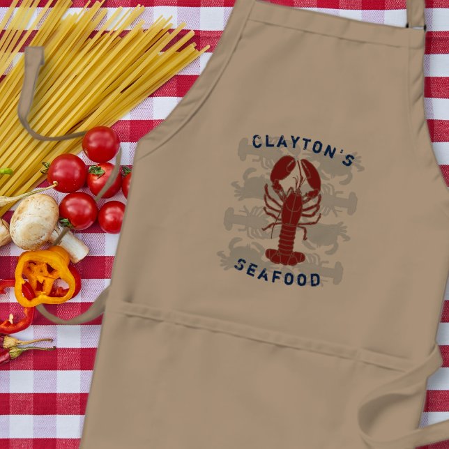 Delantal Apron de plantilla de nombre de bogavante de chef  (Subido por el creador)