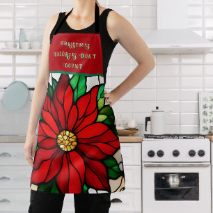 Delantal Apron de poinsettia simple de vidrio con mango fal