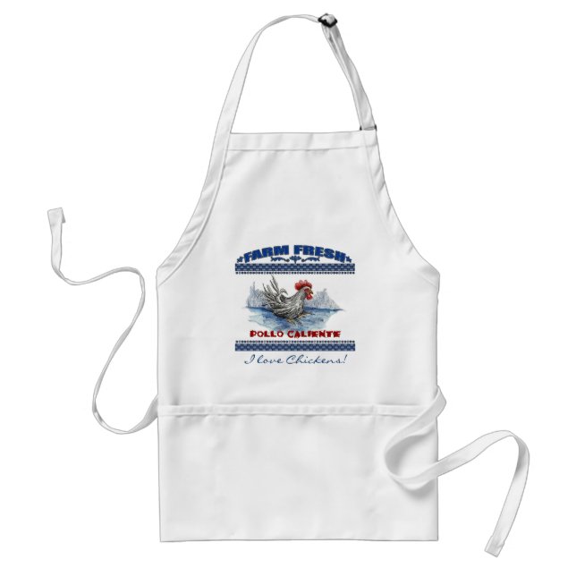 Delantal Apron de pollo - ¡Me encantan las gallinas! (Frente)