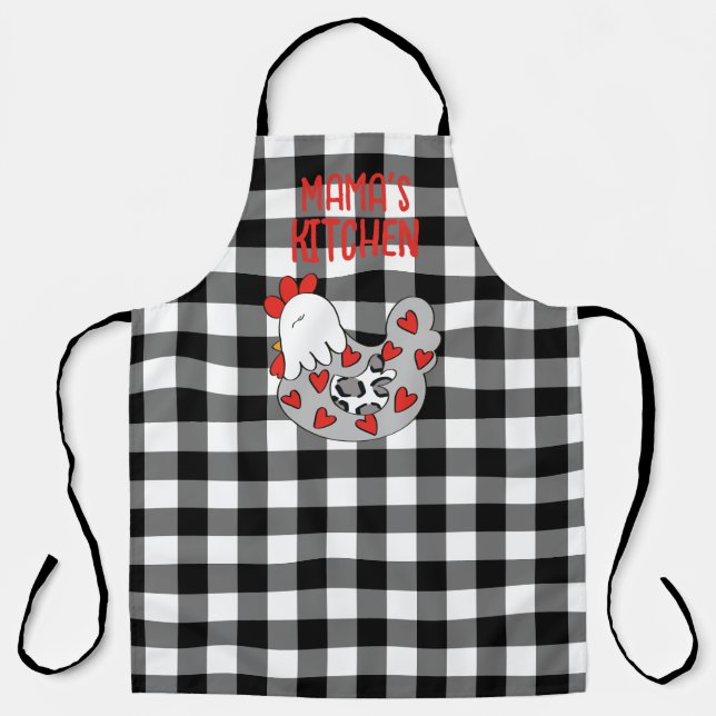 Delantal Apron de pollo personalizado con corazón (Anverso)