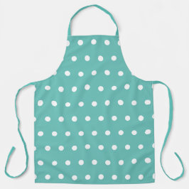 Delantal Ápron de Punto Polka (Aqua & White)