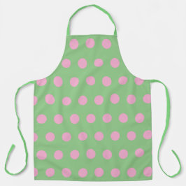 Delantal Ápron de Punto Polka (Sage Green & Pastel Pink)