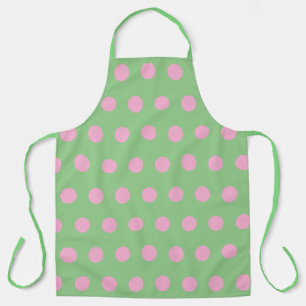 Delantal Ápron de Punto Polka (Sage Green & Pastel Pink)