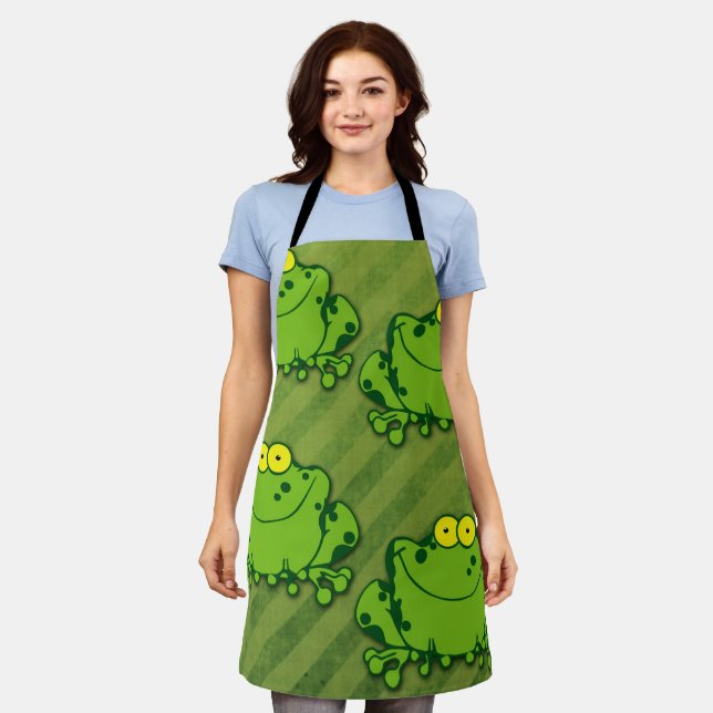 Delantal Apron de ranas verdes (Gastado)
