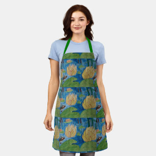 Delantal Apron de ranas y lirios