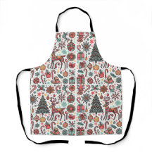 Apron de regalo de árbol de Navidad retro vintage