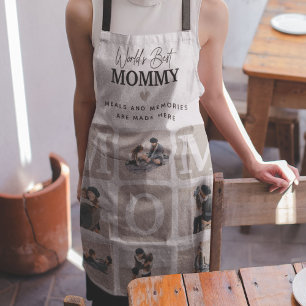 Delantal Apron de regalo MOM moderno multifotografía con cu