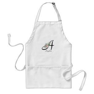 Delantal Apron de retiro de monograma floral